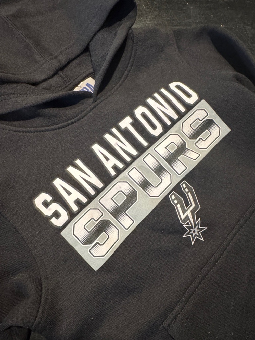 NBA San Antonio Spurs Black Kids Hoodie with White Logo